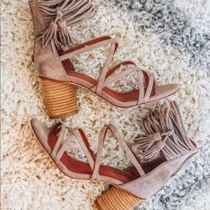 Jeffery Campbell Despina Suede Taupe Sandal 8.5